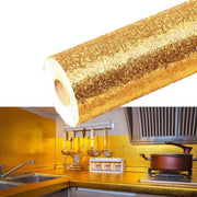Oil Proof Sticker Waterproof Self Adhesive Aluminum Foil Wallpaper (60 Cm2m  Golden  1 Pc) thumbnail 6