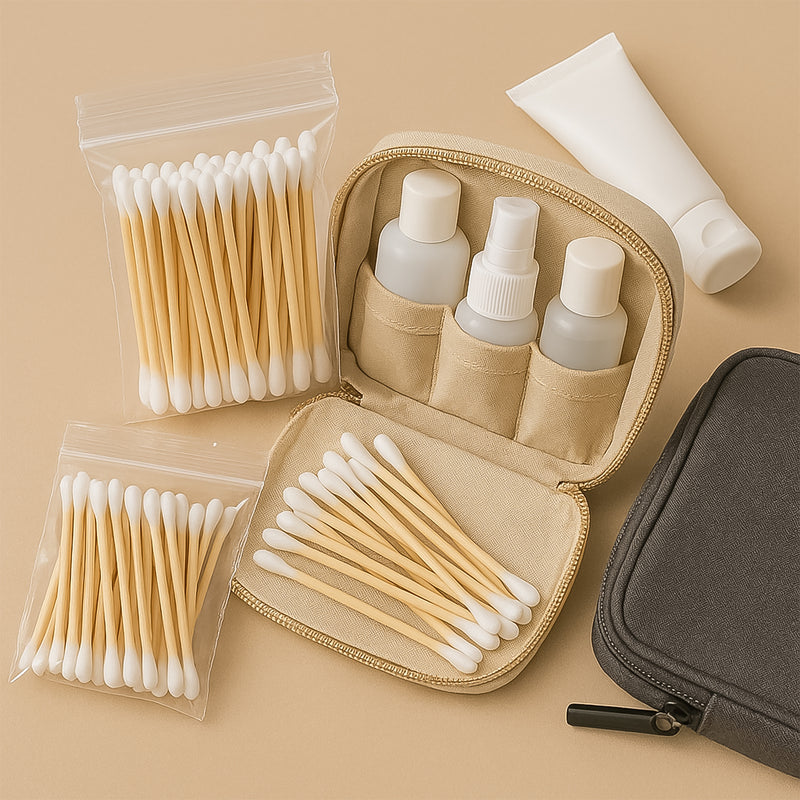 Eco-friendly Wooden Cotton Ear Buds (1 Pkt  100 Pcs Approx)