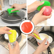 Red Silicone Dish Scrubber Sponge Mildew Free Non Stick Heat Resistant thumbnail 3