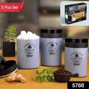 5766 Accurate Seal Tea Sugar Coffee Container - 3 Pcs Plastic Damru Shaped Tea Coffee Sugar Canisters Jar New Airtight Food Seal Containers For Salt Dry Fruit Grocery Multicolor (3 Pcs Set) thumbnail 7