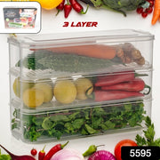 5595 3 Fridge Storage Container Fridge Organizer With Lid Stackable Fridge Storage Containers Plastic Freezer Storage Containers For Fish Meat Vegetables Fruits Pack Of 3pcs 1500ml Approx thumbnail 7