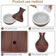 Mini Wooden Vase Pot Diffuser Cool Mist Atomization Humidifier (1 Pc  130 Ml) thumbnail 3