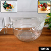 Supermom Multipurpose Transparent Plastic Bowl  Basket With Handle (1 Pc) thumbnail 6