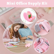4143 Mini Office Stationery Set Including Stapler Scissors Paper Clips Tape Dispenser Transparent Tape And Staples thumbnail 3