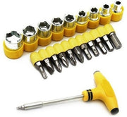 24pcs T Shape Screwdriver Set Batch Head Ratchet Pawl Socket Spanner Hand Tools thumbnail 3
