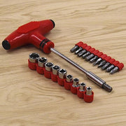 24pcs T Shape Screwdriver Set Batch Head Ratchet Pawl Socket Spanner Hand Tools thumbnail 2
