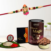 Ganesh Rakhi For Brother Set Of 1 Rakhi Combo With Chocolate Magic (K1_408_cm) 200 Grams thumbnail 1