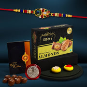 Rakhi (K1_319_ca32)  Chocolate Almonds 32gm  Rakhi Combo With Card And Chocolate  Chocolates Gift  Rakhi  Chocolate For Brother  Rakhi With Gift  Set Of 1 Rakhi thumbnail 1