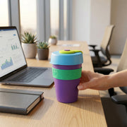 Reusable Colorful Travel Mug With Secure Silicone Lid (1 Pc 400 Ml) thumbnail 2