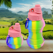 Flexible Collapsible Silicone Sports Water Bottle (260 Ml  20 Cm Folding) thumbnail 1
