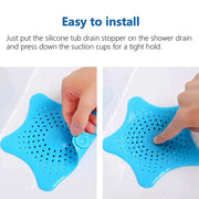 Aqua Blue Silicone Star Shaped Sink Filter Bathroom Hair Catcher Drain Strainers For Basin thumbnail 2