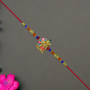 Lord Jagannath Rakhi With Multicolor Beads thumbnail 2