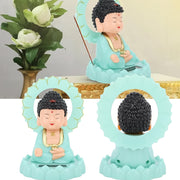 Plastic Solar Powered Moving Head Sitting Action Buddha Statue (1 Pc) thumbnail 4