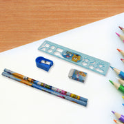 17578 Stationery Kit For Kids - Stationery Set Includes Wooden Pencil Sharpener Pencil And Eraser Set Birthday Return Gift For Kids Boys Girls 2 Pencil 1 Scale 1 Notebook1 Sharpener 1 Eraser  With Zip Bag (6 Pcs Set) thumbnail 1