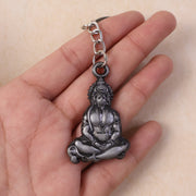Premium Spiritual Hanuman Ji Sitting Pose Metal Keychain (1 Pc) thumbnail 3