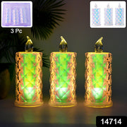 Led Flameless Decorative Candle Lights (3 Pc  Set) thumbnail 7