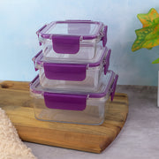 Airtight Square Food Storage Container Set (3 Pc) thumbnail 5