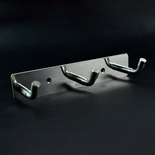 Stainless Steel Wall Mounted Coat 3 Hook Rack (14x3  1 Pc)