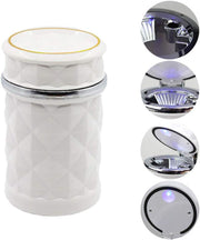 7932 Car Cupholder Travel Ashtray With Lid And Led Light Portable With Blue Led Light Ideal Decorative Cigar Ash Bucket Cigarette Ashtray Car Waste Bin thumbnail 2
