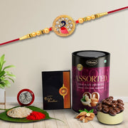 Rakhi (K1_431_as)  Assorted Chocolate Dryfruits 96gm Rakhi  Chocolate For Brother Rakhi With Chocolate Rakhi With Gift Rakhi Combo Set Of 1 Rakhi Chocolate thumbnail 1