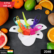 2046 Dancing Doll Fruit Fork Cutlery Set With Stand Set Of 6. thumbnail 6