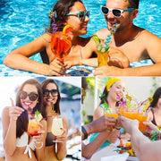 5925 Reusable Straws Are Perfect For Kids Summer Parties. Plastic Straws Reusable Drinking Straws With Cartoon Decoration For Kids Birthday Party Favorsnbspor Other Summer Celebration (4 Pc Set) thumbnail 5