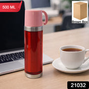 Insulated Travel Mug Bottle With Handle Lid (500 Ml) thumbnail 6