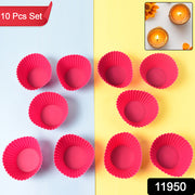 Silicone Cup Cake Mould (10 Pcs Set) thumbnail 6