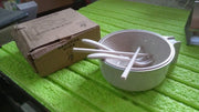 5606 Rice Bowl Noodle 1 Bowl With 1 Lid And Handle Wheat Straw Noodle Bowls With Wheat Straw 1 Fork 2 Chopsticks 1 Spoon For Soup Salad Cooker Snack Set (6 Pcs Set) thumbnail 6