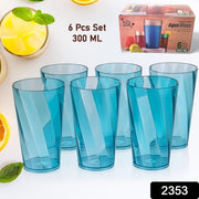 2353 Premium Juice And Water Glasses Set Of 6 Transparent 300ml Drinking Water Glasses Stylish  Crystal Square Highball Glasses For Water Juice  Cocktails Glass Set Of 6 For Water thumbnail 6