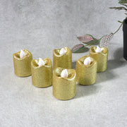 Christmas Premium Glitter Led Tealight Candles (6 Pc Set) thumbnail 2