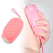 1436  Silicone Super Soft Silicone Bath Brush Double-sided Body Scrubber Brush For Deep Cleasing Exfoliating Ultra-soft Scrubber(1 Pc) thumbnail 1