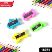 Plastic Small Cute Pencil Sharpener (1 Pc  Mix Design  Color) thumbnail 6