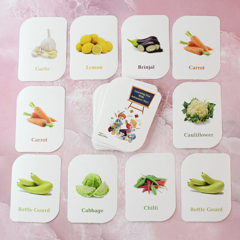 Kidkraft 32-piece Educational Vegetable Flash Cards Set