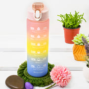 Plastic Colorful Motivational Water Bottle With Straw (900 Ml) thumbnail 1