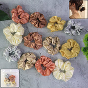 Premium Satin Hair Scrunchies  Elastic Hair Ties For Women  Girls (12 Pc) thumbnail 2