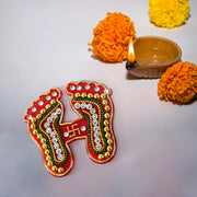 Decorative Laxmi Charan Paduka Sticker Set (Pack Of 2 Pc) thumbnail 2