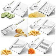 2142 6 In 1 Stainless Steel Kitchen Chips Chopper Cutter Slicer And Grater With Handle thumbnail 2