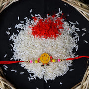 Kids Rakhi Combo With Elephant  Smiley Rakhi Choco Beats Tilak Coin  Card thumbnail 3
