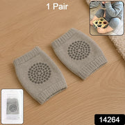 Light Grey Toddler Wool Knit Leg Warmer (Knee Guard) thumbnail 6