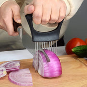 Stainless Steel Onion Cutter  Vegetable Slicer Holder Tool (1 Pc) thumbnail 5
