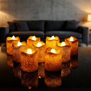 Christmas Premium Glitter Led Tealight Candles (9 Pc Set) thumbnail 4