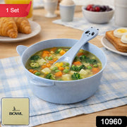 Wheat Straw Kids Soup Bowl With Matching Spoon (240ml 1 Set ) thumbnail 7