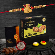 Rakhi (K1_3_ca32)  Chocolate Almonds 32gm Rakhi For Brother With Gift  Rakhi With Chocolate Rakhi Combo For Brother  Set Of 1 Rakhi  Chocolate thumbnail 1