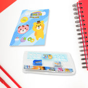 17578 Stationery Kit For Kids - Stationery Set Includes Wooden Pencil Sharpener Pencil And Eraser Set Birthday Return Gift For Kids Boys Girls 2 Pencil 1 Scale 1 Notebook1 Sharpener 1 Eraser  With Zip Bag (6 Pcs Set) thumbnail 3