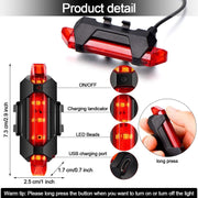 1561 Rechargeable Bicycle Front Waterproof Led Light (Red) thumbnail 6