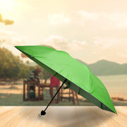 8539 3 Fold Sun Protective Solid Foldable Outdoor Umbrella Portable Sun Uv Protection Lightweight Rain Umbrella With Umbrella Case For Girls Women Men Boys thumbnail 2