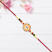 Floral Rakhi With Mirror Centerpiece thumbnail 2