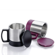 5565 Stainless Steel Coffeetea Cup Stainless Steel Lid Cover Hot Coffeetea Mug Hot Insulated Double Wall Stainless Steel Coffee And Milk Cup With Lid  Handle Easy To Carry - Coffee Cup (1 Pc) thumbnail 3