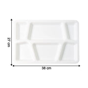 Plastic Multi-compartment Rectangular Meal Serving Tray  Plate (1 Pc  White) thumbnail 2